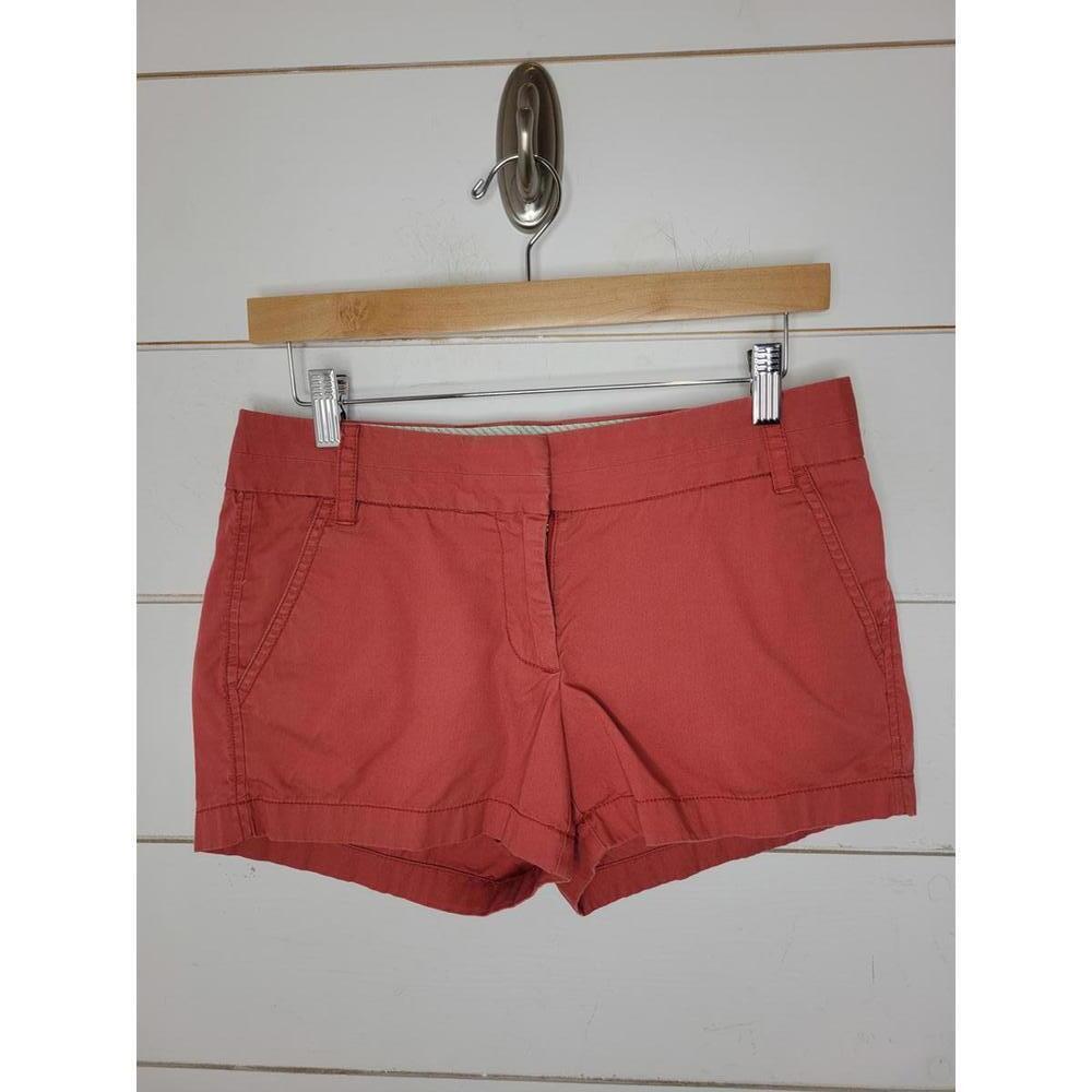 J Crew size 2 rusty coral cotton broken in chino shorts